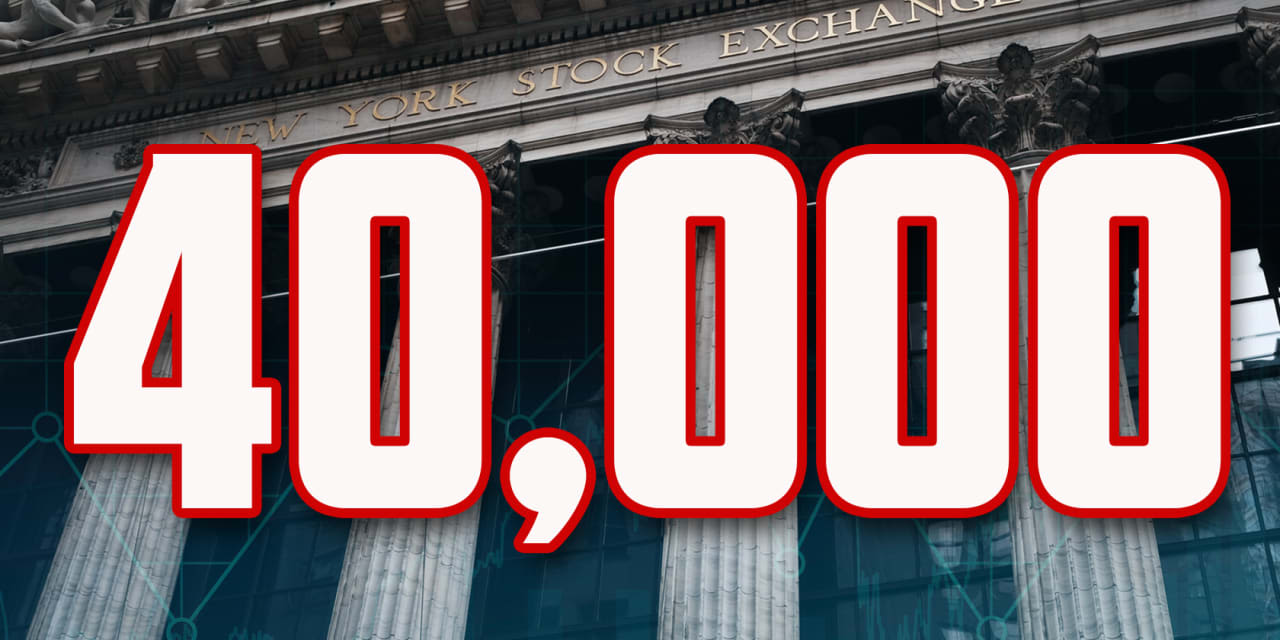 Dow Jones trades above 40,000 for first time, but fails to achieve milestone