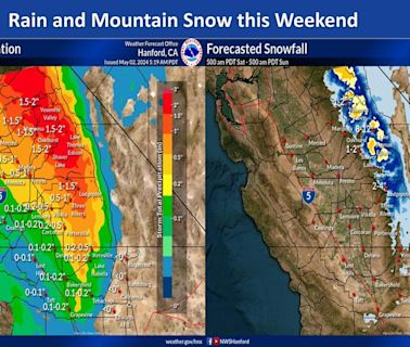 Weather Service Central California Projected Precipitation...Sunday Morning, May 5, Weather System Has Yosemite Valley With Up...