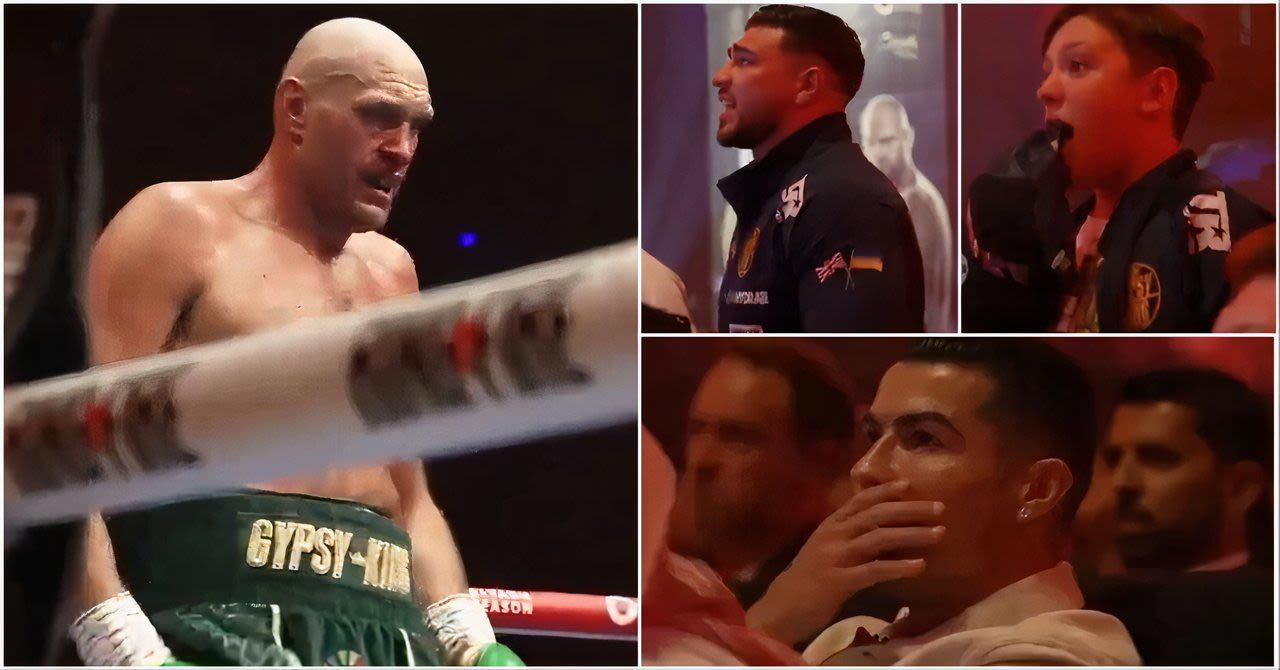 Footage released by Turki Alalshikh shows Team Fury's reaction to Usyk's ninth-round barrage