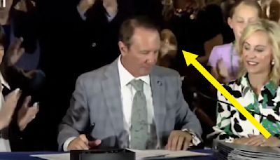 A Child Fainting While The Lousiana Governor Signs The Ten Commandments School Bill Into Law Is Going Viral