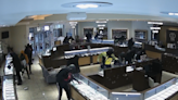 Group of thieves caught on camera using sledgehammers to rob California jewelry store