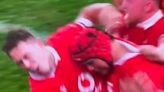 Wales rugby star headbutts team-mate in the face in match footage