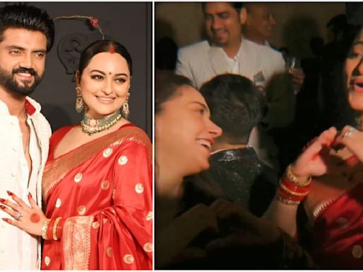 WATCH: Sonakshi Sinha gets groovy with Heeramandi’s 'Bibbojaan' Aditi Rao Hydari, fiancé Siddharth at her and Zaheer Iqbal's reception