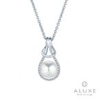 ALUXE 亞立詩 天然淡水珍珠 18K金 珍珠鑽石項鍊 華麗淚珠 水滴形 NN0829