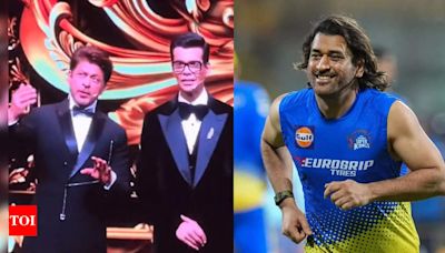 'Na na karke bhi 10 baar IPL khel jaate hai': Shah Rukh Khan's hilarious MS Dhoni remark at IIFA awards. Watch | Cricket News - Times of India