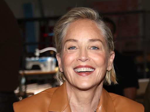 Sharon Stone sets pulses racing wearing nothing but lace lingerie and heels
