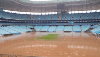 Un mes después de consagrarse campeón, Gremio de Porto Alegre tiene su cancha bajo el agua por las inundaciones en Brasil