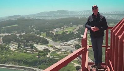 Newsom talks California tourism numbers from top of Golden Gate Bridge