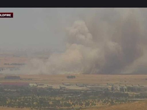 Denverton Fire burns near Travis Air Force Base in Solano County