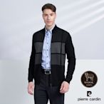 Pierre Cardin皮爾卡登 男裝 純羊毛針織質感立領毛衣外套-黑色(5225411-99)
