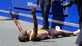 Ethiopia's Sisay Lemma wins Boston Marathon in runaway. Kenya's Hellen Obiri repeats in women's race