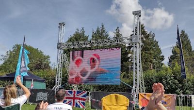 Town's new Olympic hero makes his debut – as supporters cheer on from a big-screen showing in Shropshire