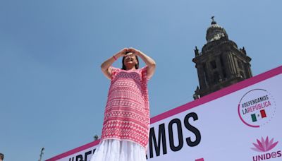 Tens of thousands protest against Mexico’s president in the main square of Mexico City