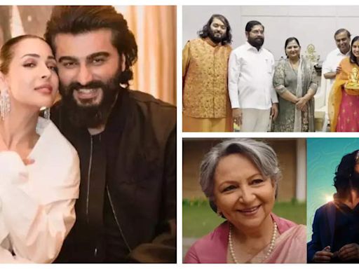 Malaika Arora misses Arjun Kapoor's birthday bash, Anant Ambani-Radhika Merchant invite CM Eknath Shinde to their wedding, Sharmila Tagore on misogyny...