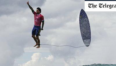 Gabriel Medina produces image of the Olympics so far with ‘Jesus-like’ surfing picture