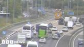 M25 Cobham services shut as lorry leaks fuel for 15 miles