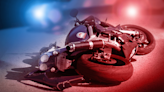 Two people in hospital after crashing motorcycle into road sign