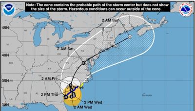 Tropical Storm Debby predicted to pass over Wilmington. Here's the forecast