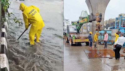 Mumbai police brave heavy rain to save lives