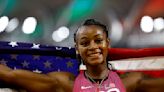 Athletics-American Richardson claims world gold in women's 100m