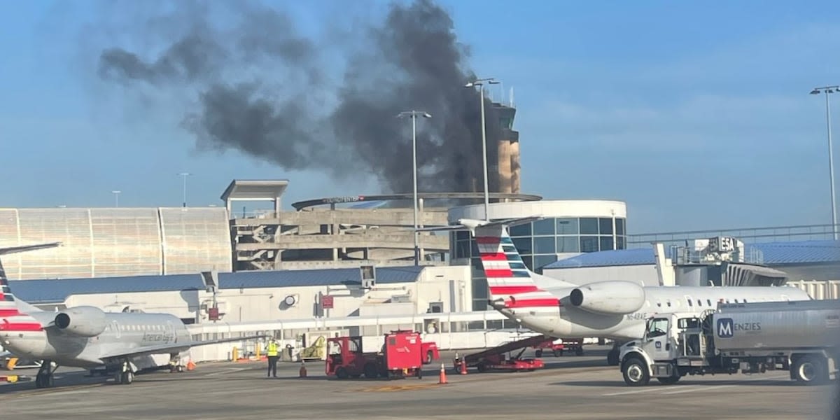 4 workers found themselves trapped after air traffic control tower catches fire