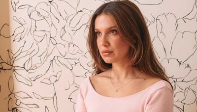 Millie Bobby Brown channels balletcore in cropped knit loungewear