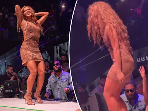 Shakira storms off stage after seemingly scolding fans for filming up her dress at Miami nightclub