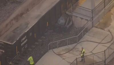 Cargo train crash causes road closures in downtown West Palm Beach