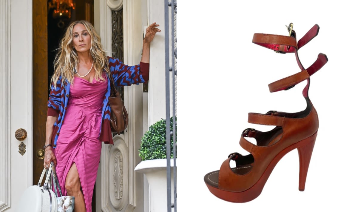 ... Vintage Vivienne Westwood Gladiator Sandals While Filming Season Three of ‘And Just Like That’ in New York