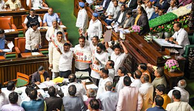 Karnataka BJP MLAs carry pillows, blankets to hold ’day-and-night’ dharna in assembly: VIDEO | Mint