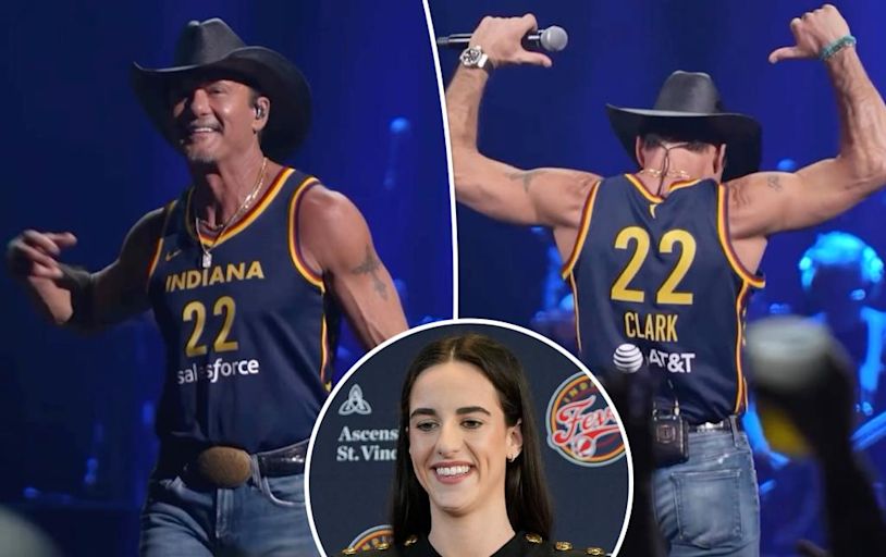 Tim McGraw honors Caitlin Clark by wearing Indiana Fever jersey at concert