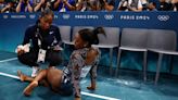 Simone Biles suffers injury scare during Olympic gymnastics event