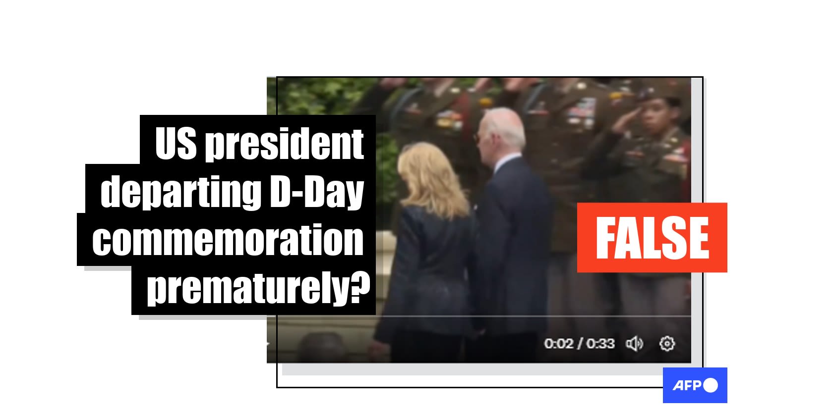 Posts falsely claim Biden left D-Day event early, ignored veterans