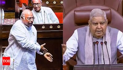 Sarcastic comment sparks Jagdeep Dhankhar-Mallikarjun Kharge spat | India News - Times of India