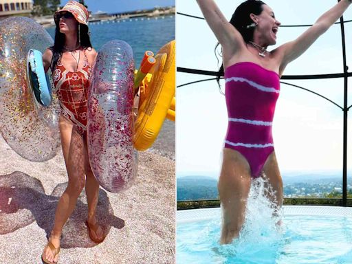 Katy Perry’s Vacation Attire Included Two Patterned One-Piece Swimsuits — Shop Flattering Lookalikes from $30