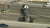 Video shows moment tanker truck rolled over, halted traffic on Turnpike in SW Miami-Dade