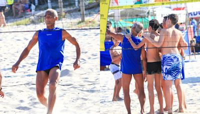 Após noitada, Romário joga futevôlei na praia