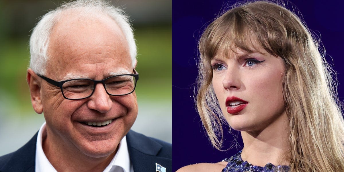 Taylor Swift fans are celebrating Kamala Harris' running mate, Tim Walz, as a certified 'Swiftie VP'