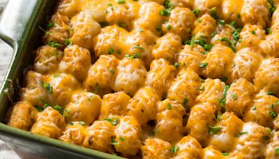 Give Tater Tot Casserole An Upgrade With Burger-Inspired Additions