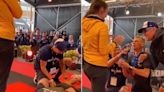 Ironman Triathlon athlete sparks debate after proposing to girlfriend while suffering severe leg cramps