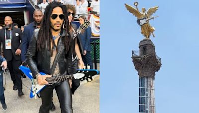 Lenny Kravitz le 'cuelga' una guitarra al Ángel de la Independencia y así reaccionan en México