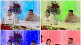 Kim Jong Un feasted at a lavish banquet with gaudy lighting and a showstopping scale model of a nuclear missile