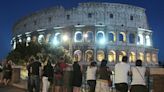 Visitors enjoy awesome spectacle of Rome's Colosseum at night
