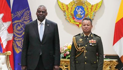 US defense secretary meets Cambodia’s top officials to push for stronger ties with China’s ally