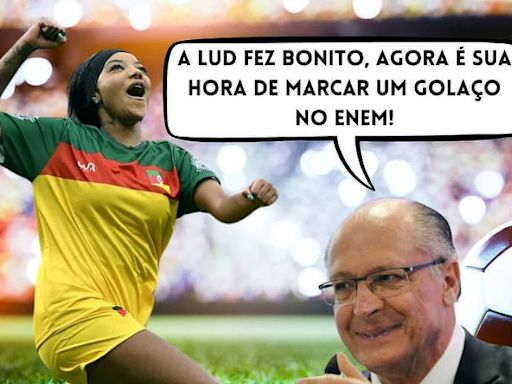 Alckmin cita gol de Ludmilla em Futebol Solidário para alertar sobre prazo do Enem