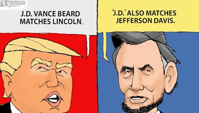 Lincoln, Vance beards compared: Darcy cartoon