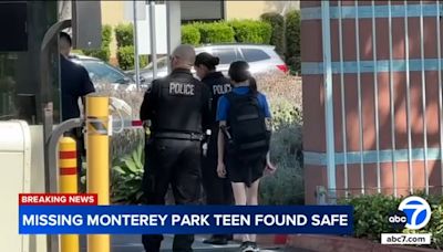 Missing 15-year-old Monterey Park girl found safe outside ABC7