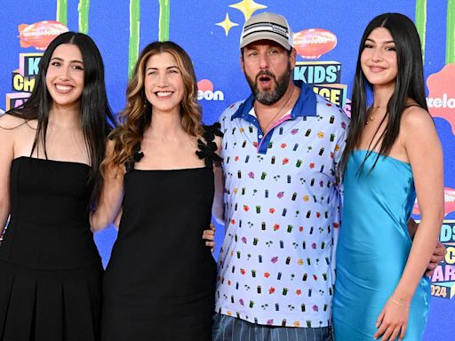 Adam Sandler attends Kids' Choice Awards with wife and daughters