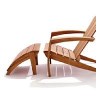 Wide armrests, high backrest, and a deep seat for maximum comfort Typically made of wood or plastic Popular for outdoor use on patios, decks, and by the pool