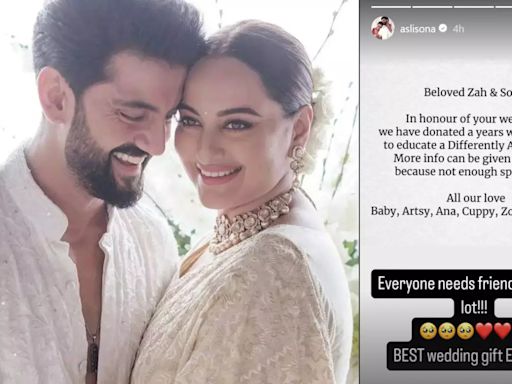 Sonakshi Sinha-Zaheer Iqbal's Friends Donate School Fee For Disabled Kid, Actress Calls It 'Best Wedding Gift Ever'